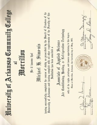 UACCM HVAC-R diploma AAS 2011