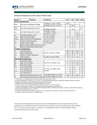 Original N Channel Mosfet AOD5N50 D5N50 5N50 5A 500V TO-252 New | PDF