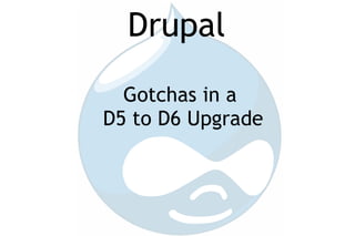 Drupal Gotchas in a  D5 to D6 Upgrade 