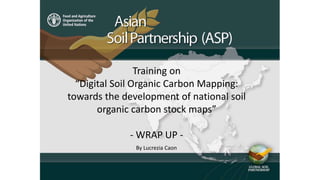 Training on
“Digital Soil Organic Carbon Mapping:
towards the development of national soil
organic carbon stock maps”
- WRAP UP -
By Lucrezia Caon
 