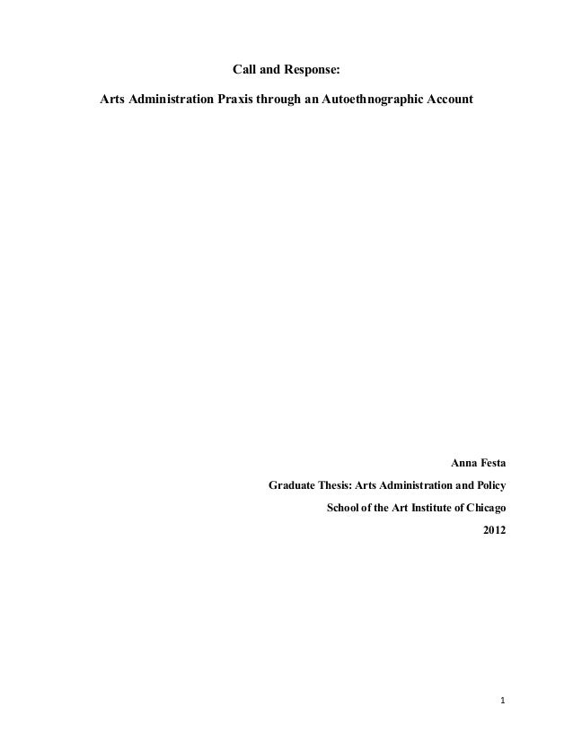 Arts administration masters thesis