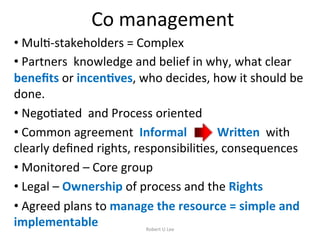 Co management for sustainable development | PPT