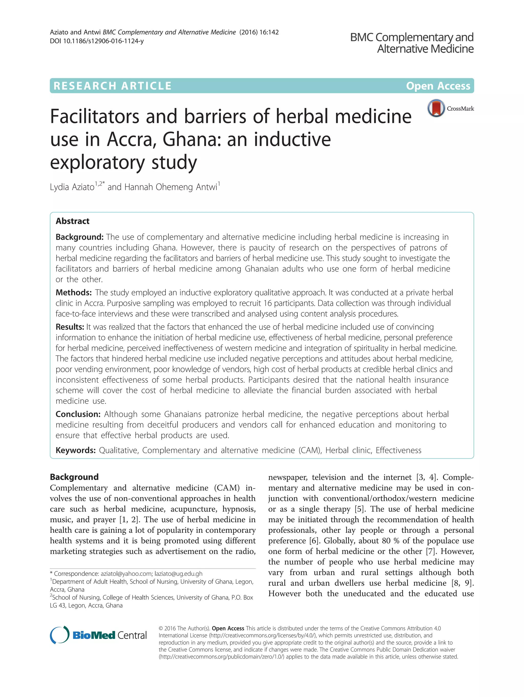 Facilitators and barriers of herbal medicine | PDF