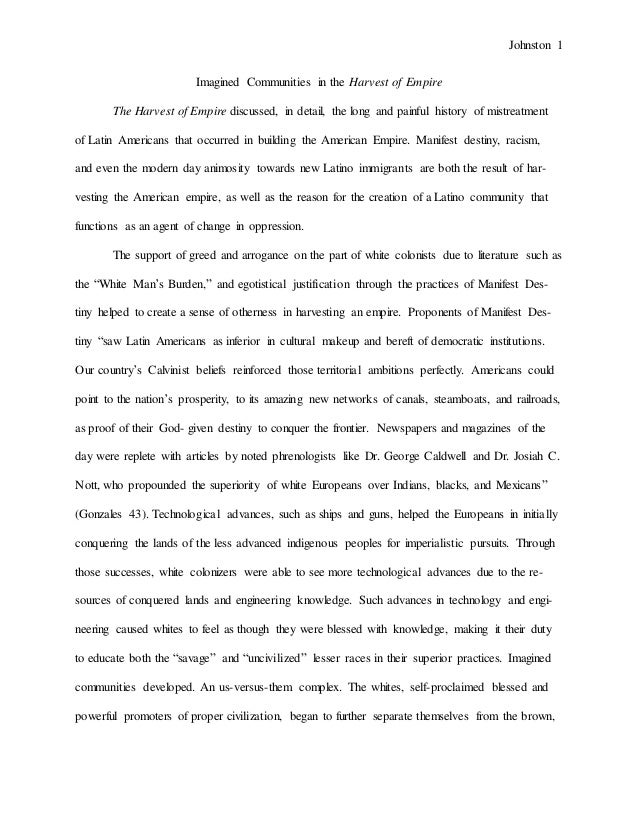 Narrative Essay Sample Papers Persuasive Essay Sample Paper also Proposal Essay Topic List Harvest Of Empire Essay High School Narrative Essay