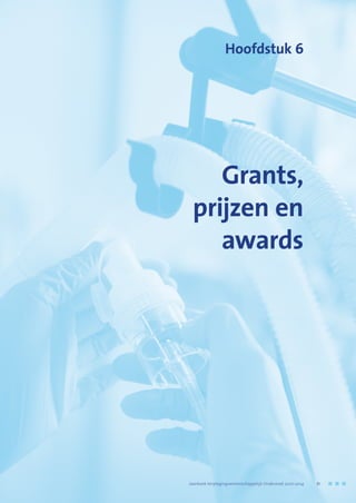 Hoofdstuk 6
Grants,
prijzen en
awards
	 Jaarboek Verplegingswetenschappelijk Onderzoek 2010-2014	 81
 