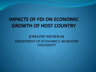 JOSELINE NICHOLAS
DEPARTMENT OF ECONOMICS, MCMASTER
UNIVERSITY
 
