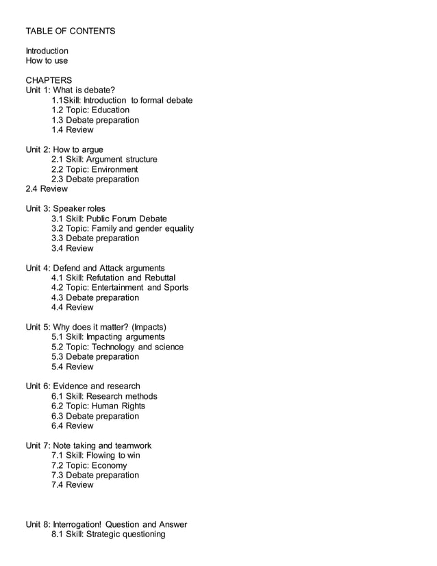 Textbook Table of Contents | PDF