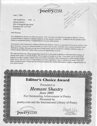 Poetry award