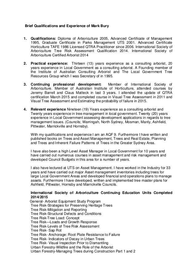 appendix 4 brief resume mark bury appendix 4 brief resume mark bury