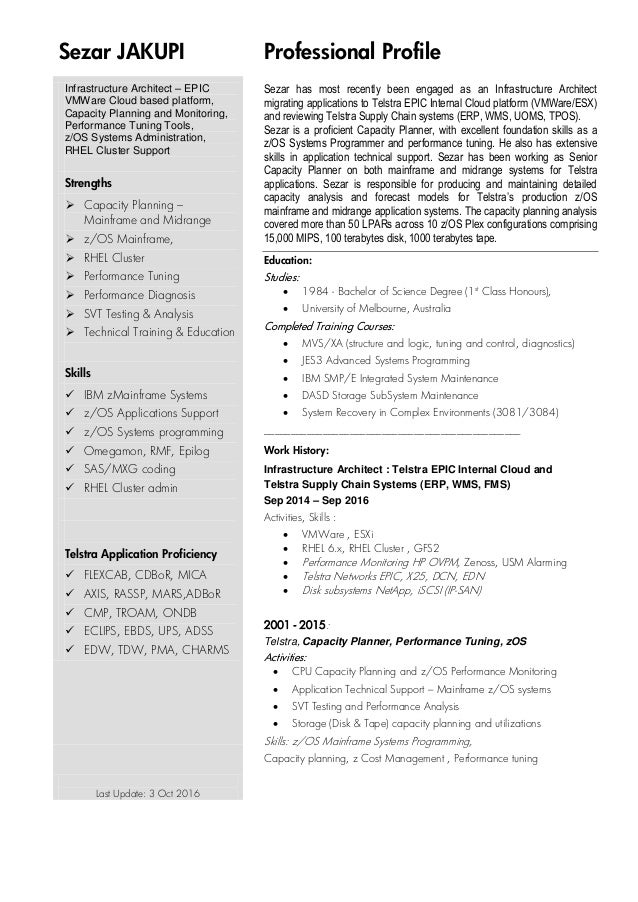 mainframe developer resume