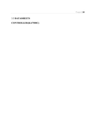P a g e | 64
3.5 DATASHEETS
CONTROLLER(KA7500C)
 