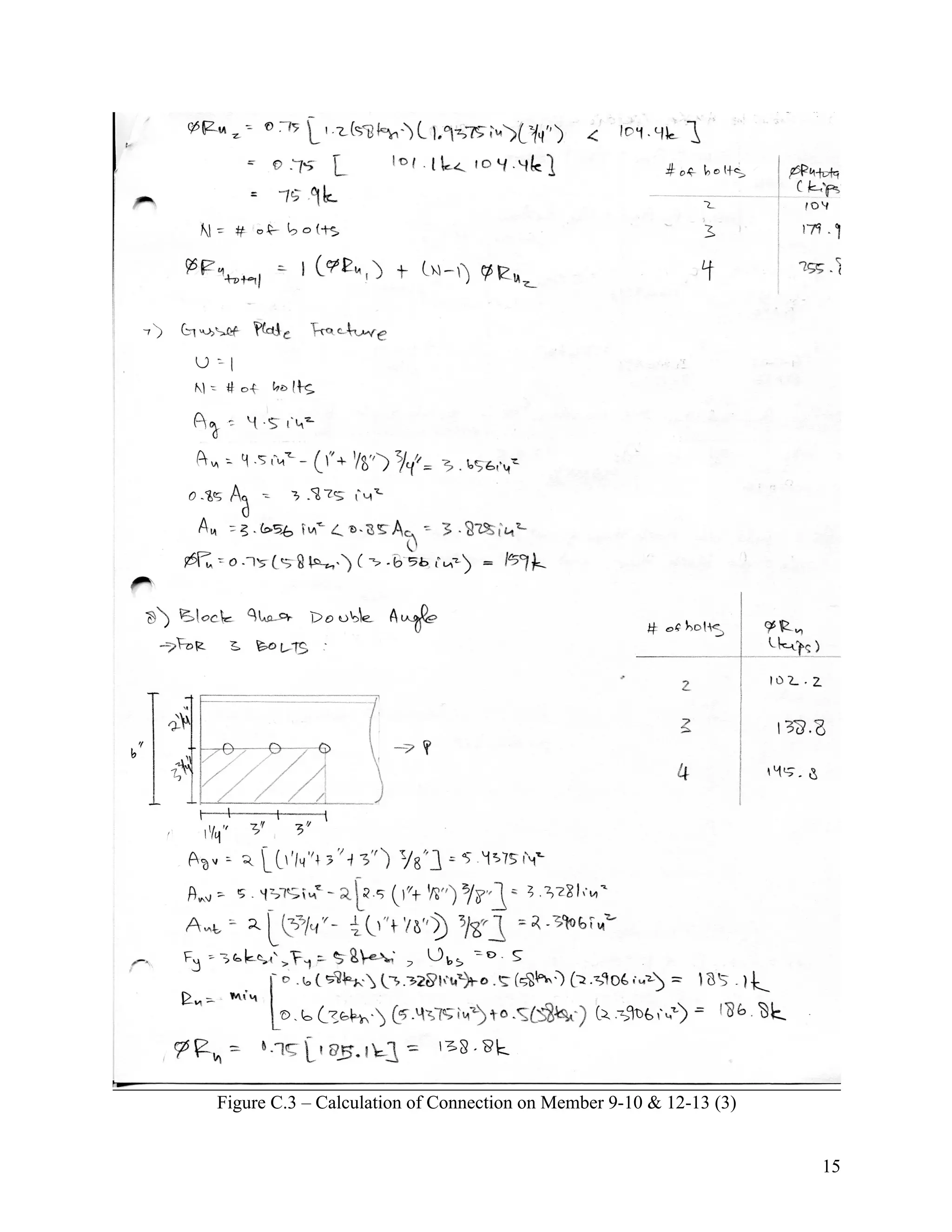 15
Figure C.3 – Calculation of Connection on Member 9-10 & 12-13 (3)
 
