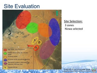 Site Evaluation
Site Selection:
3 zones
Nizwa selected
Nizwa
 