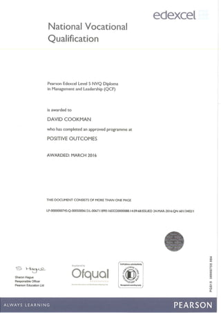 NVQ L5 certificate & modules 1