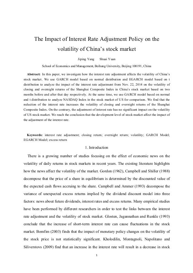 The Impact of Interest Rate Adjustment Policy