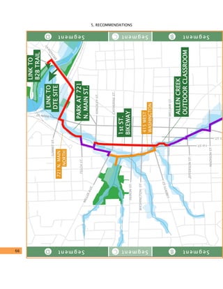 5. RECOMMENDATIONS
66
Huron
River
1stST.
BIKEWAY
LINKTO
DTESITE
LINKTO
B2BTRAIL
ALLENCREEK
OUTDOORCLASSROOM
PARKAT721
N.MAINST.
415WEST
WASHINGTON
721N.MAIN
NORTH
SUMMITST.
FELCHST.
KINGSLEYST.
CATHERINEST.
HURONST.
WASHINGTONST.
LIBERTYST.
WILLIAMST.
JEFFERSONST.
MADISONST.
YST.
1stST.
MAINST.
BROADW
AY
MILLERAVE.
Segment SegmentSegment ABACAD
Segment SegmentSegment ABACAD
 