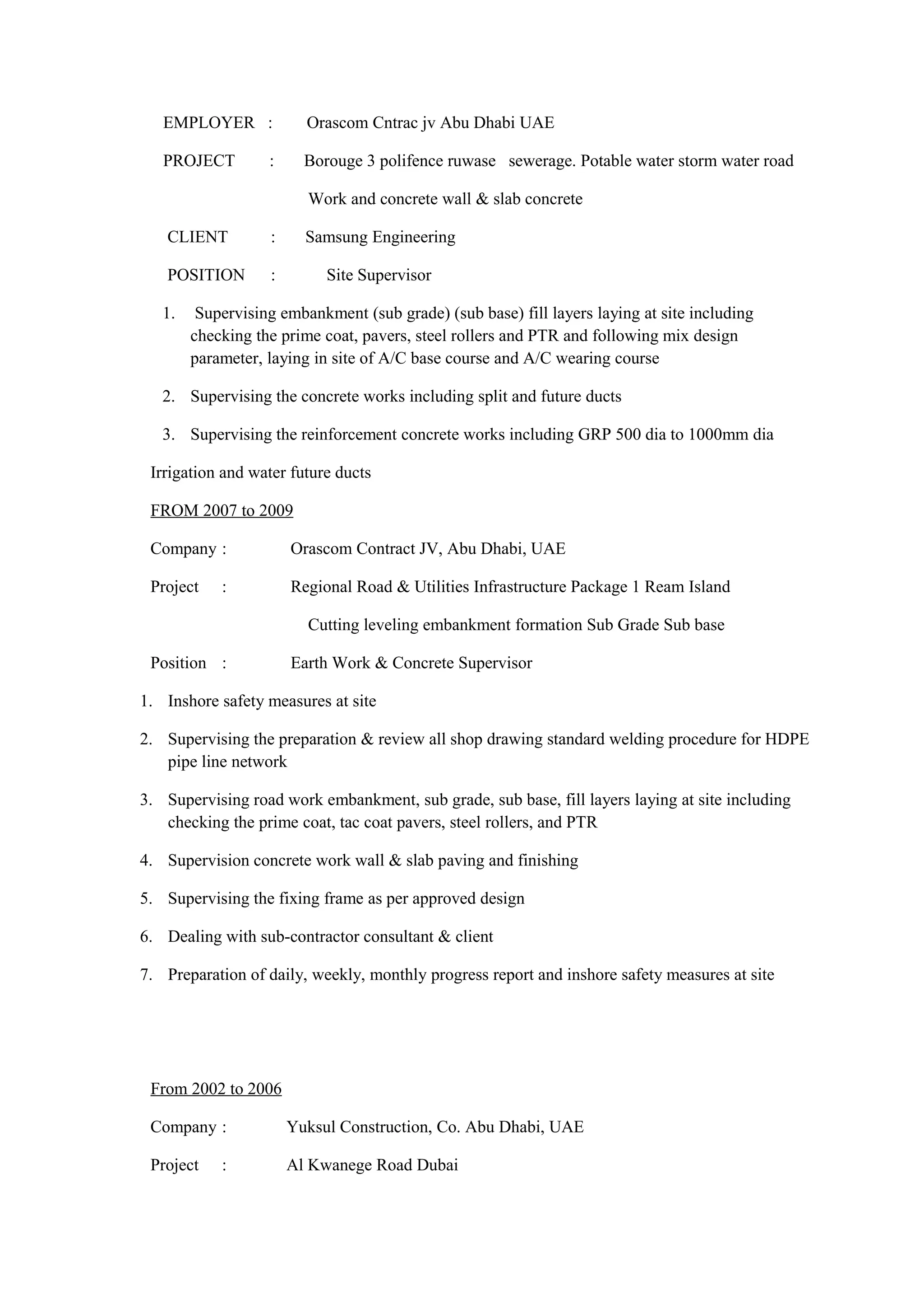 Updated CV of Muhammad Ishfaq 17.5.15 | Civil Engineering Industry ...