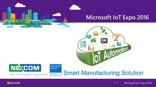 Microsoft IoT Expo 20167 | Microsoft IoT Expo 20167 |
Smart Manufacturing Solution
 