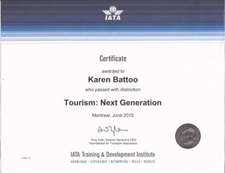 IATA Certificate & letter