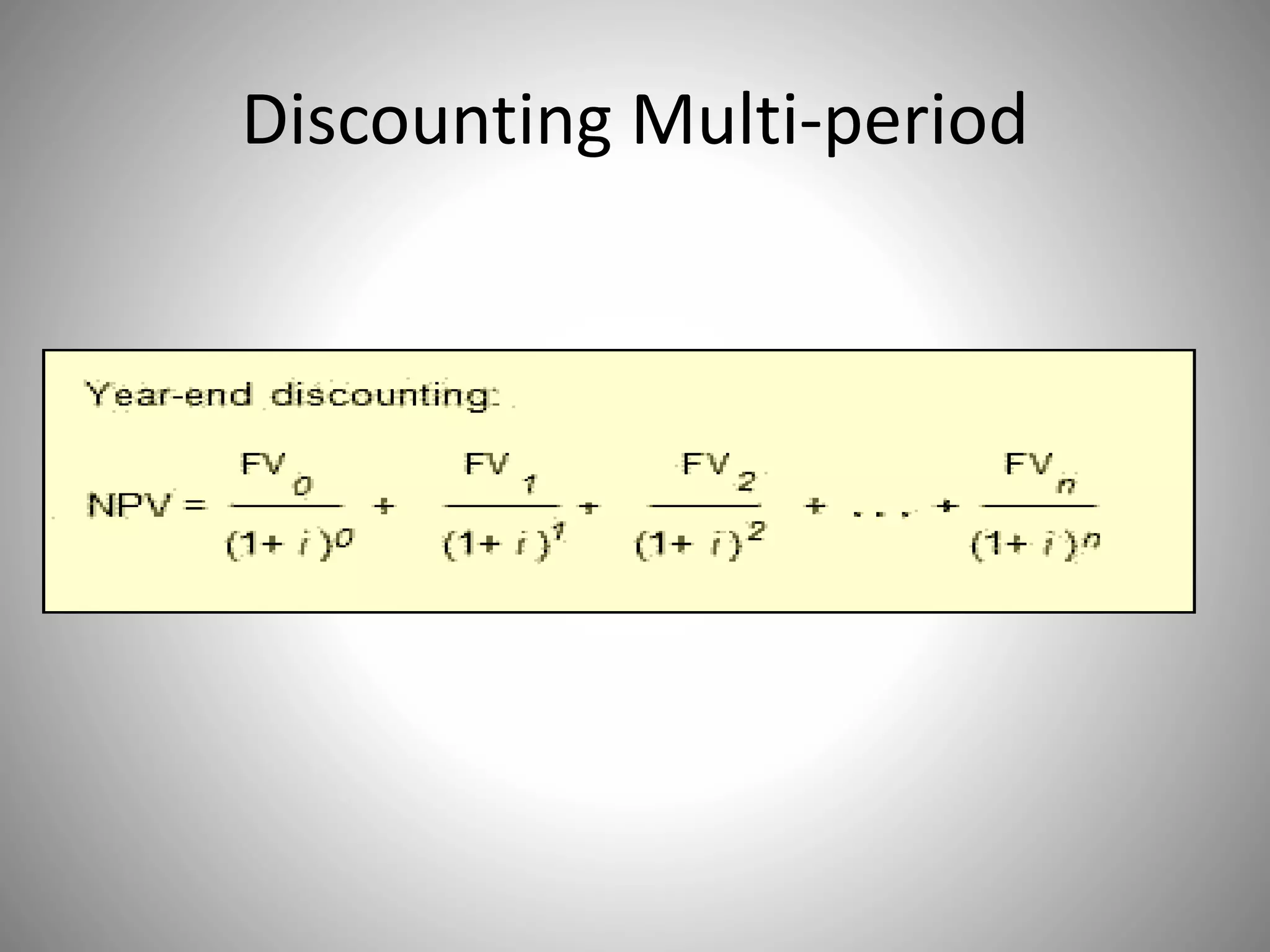 Discounting Multi-period
 