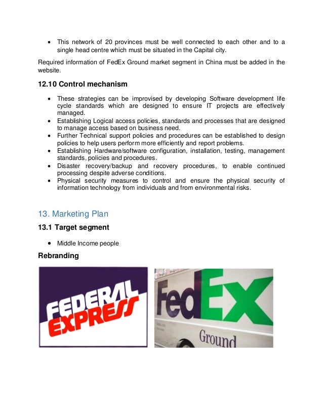 Strategy Planning for Fedex