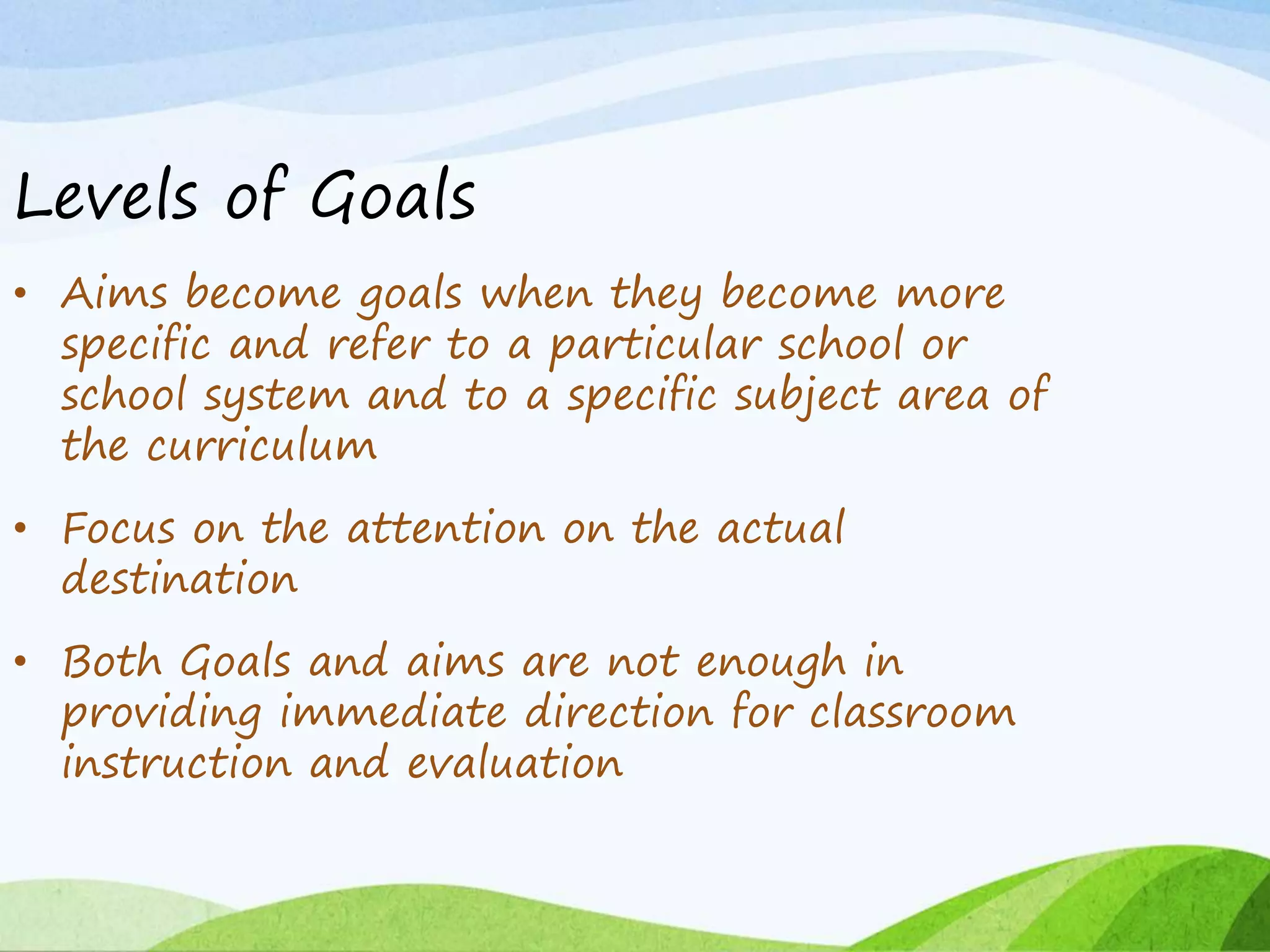 Aims Goals Objectives of Education in Curriculum (8603) | PPTX