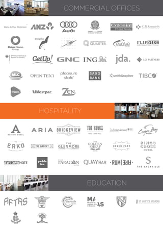 COMMERCIAL OFFICES
EDUCATION
HOSPITALITY
 
