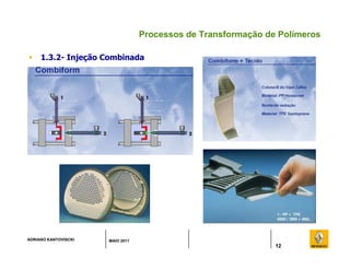 ADRIANO KANTOVISCKI MAIO 2011
Processos de Transformação de Polímeros
 1.3.2- Injeção Combinada
12
 