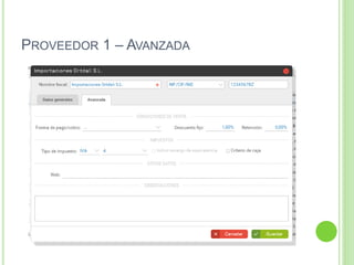PROVEEDOR 1 – AVANZADA
 