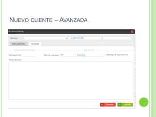 NUEVO CLIENTE – AVANZADA
 