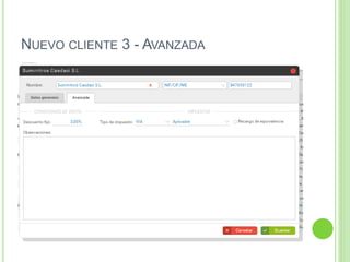 NUEVO CLIENTE 3 - AVANZADA
 