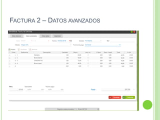 FACTURA 2 – DATOS AVANZADOS
 