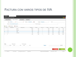 FACTURA CON VARIOS TIPOS DE IVA
 