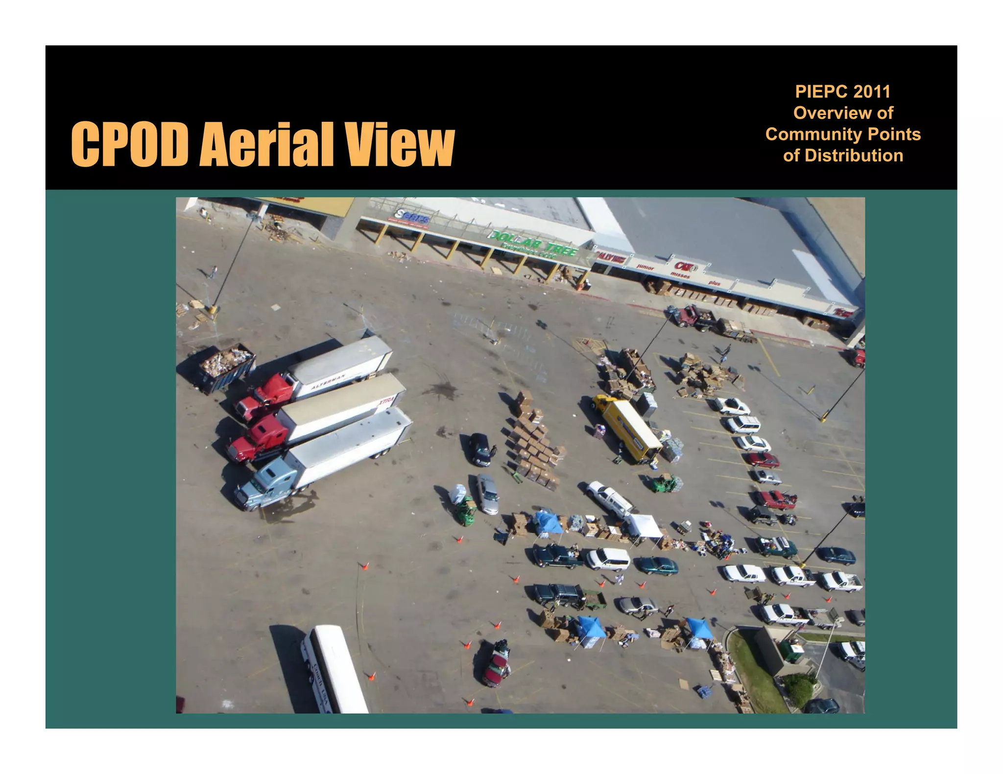 PIEPC 2011
                     Overview of

CPOD Aerial View   Community Points
                             y
                    of Distribution
 