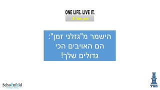 ‫מ‬ ‫הישמר‬
"
‫זמן‬ ‫גזלני‬
:"
‫הכי‬ ‫האויבים‬ ‫הם‬
‫שלך‬ ‫גדולים‬
!
‫מס‬ ‫חוק‬
'
5
:
 