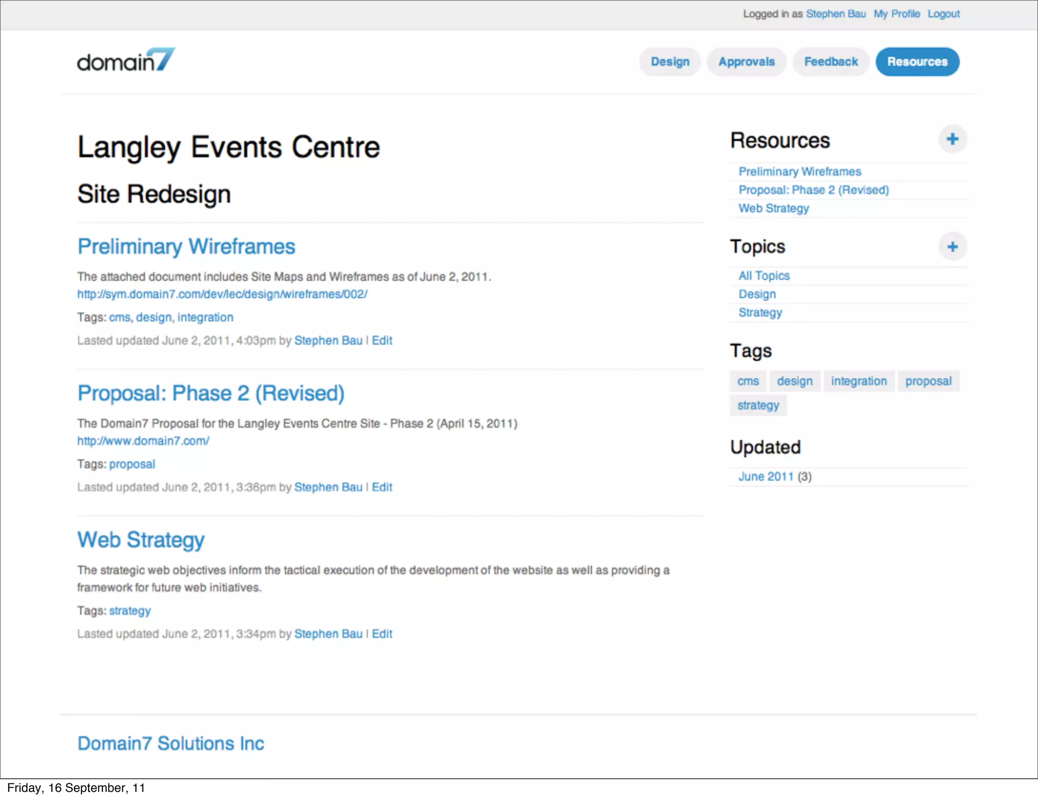 Friday, 16 September, 11
 