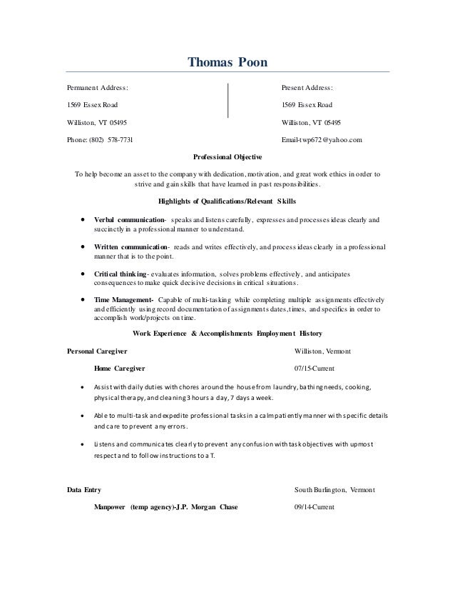 resume 2015 10 year work history