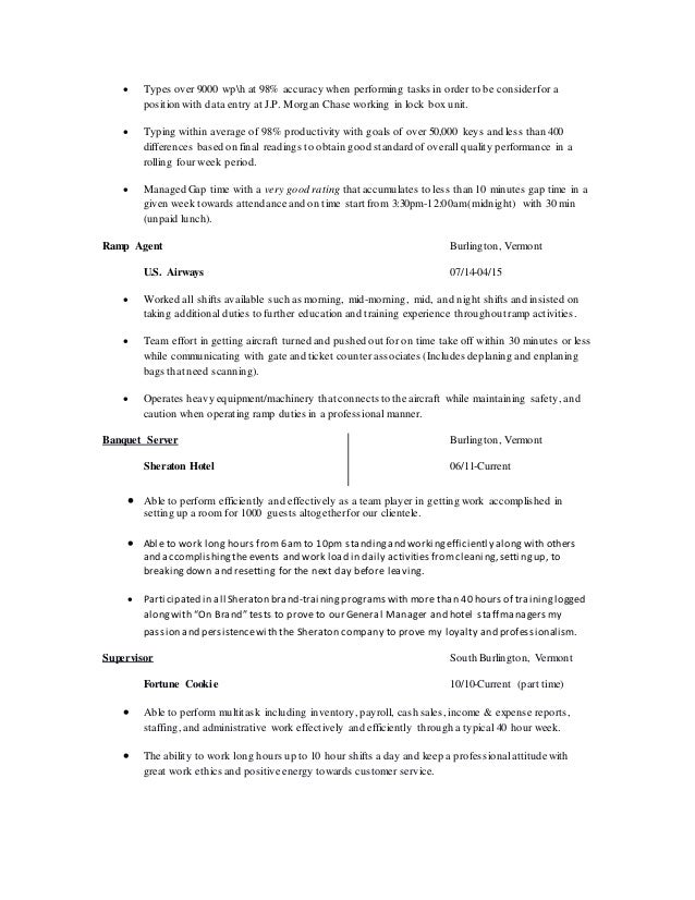 work history on a resumes