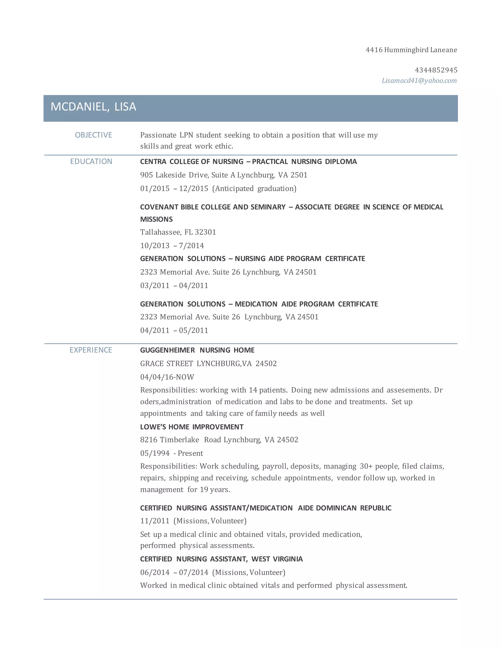 Lisa McDaniel Resume 3 PDF - Lisa McDaniel Resume 3 1 2048 