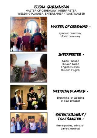 Gurianova Elena Master Of Ceremony Interpreter Wedding Planner E
