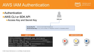© 2020, Amazon Web Services, Inc. or its Affiliates. All rights reserved.
AWS IAM Authentication
Authentication
AWS CLI or...