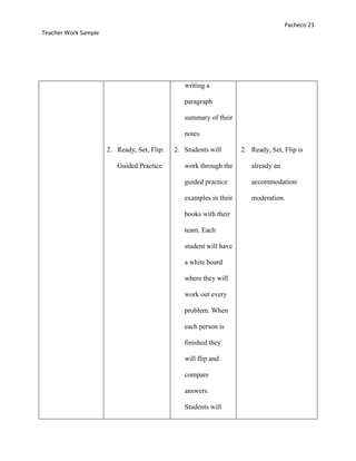 Teacher Work Sample | PDF
