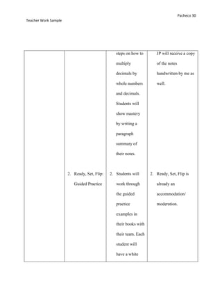 Teacher Work Sample | PDF