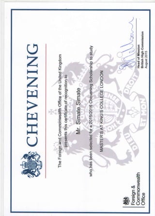 Chevening Certificate of Recognition - Copy