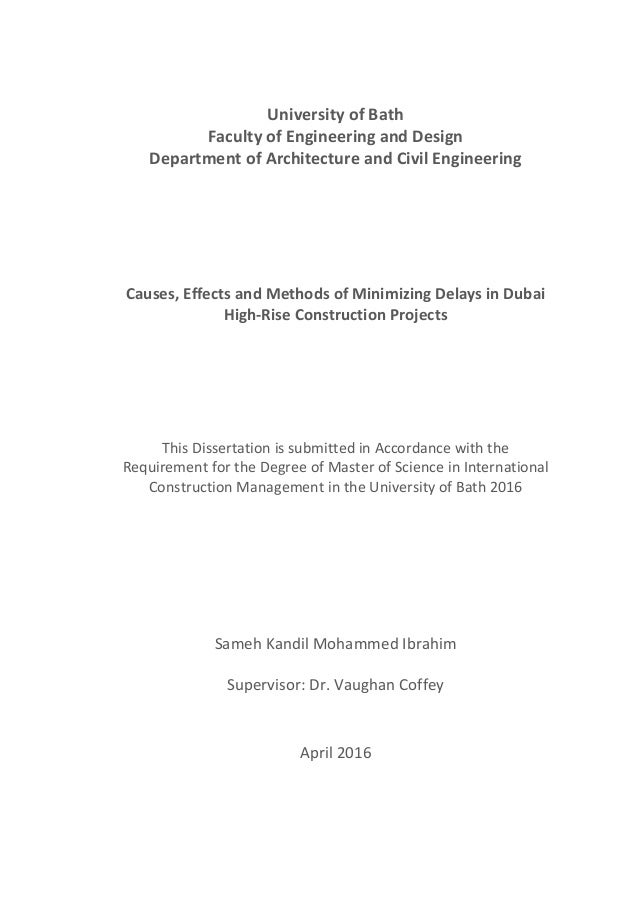 Dissertation of delay of in construction