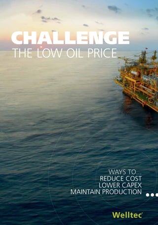 1
CHALLENGE
THE LOW OIL PRICE
WAYS TO...
REDUCE COST
LOWER CAPEX
MAINTAIN PRODUCTION
 