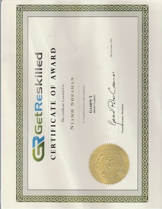 GAMP5 certificate