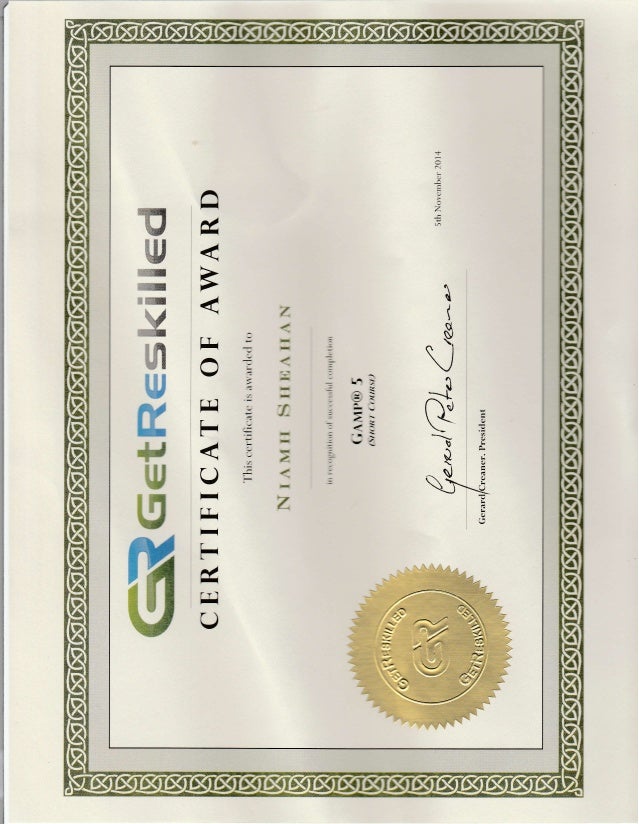GAMP5 certificate GAMP5 certificate