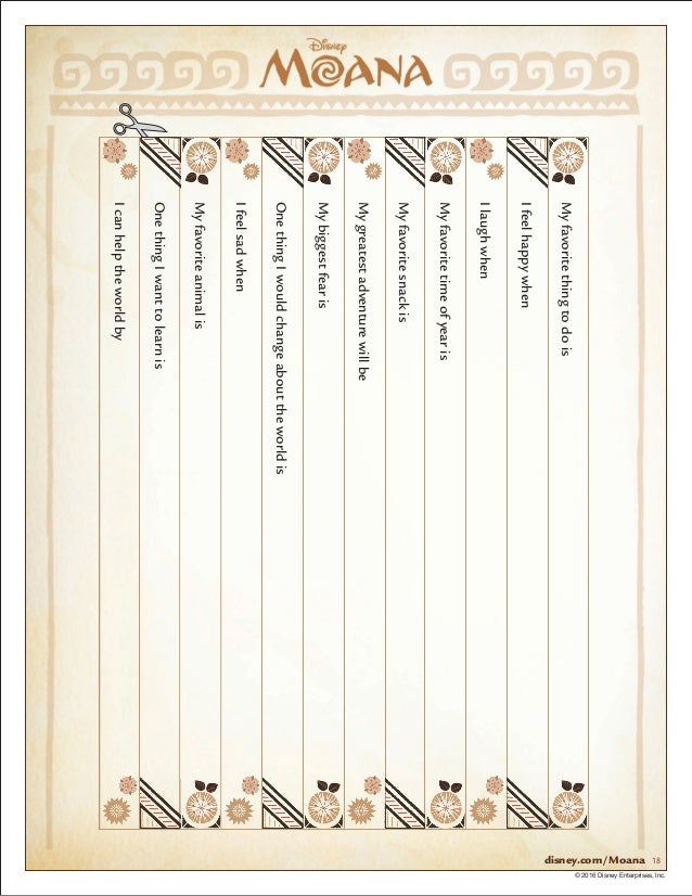 Moana Activity Packet