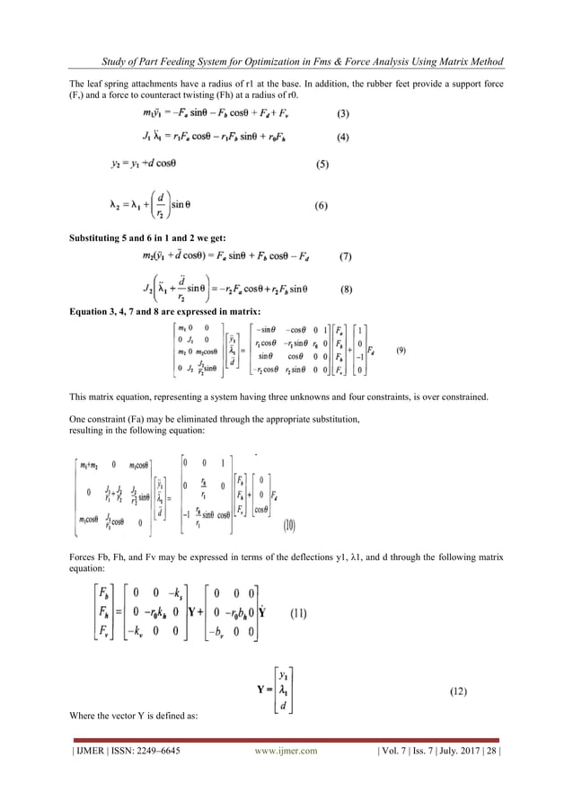 Study of Part Feeding System for Optimization in Fms & Force Analysis ...